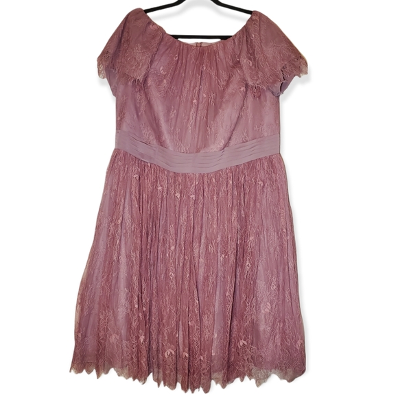 Azazie Formal Knee or Tea Length Prom or Wedding Bridesmaid Dress Lace O… - Picture 1 of 10